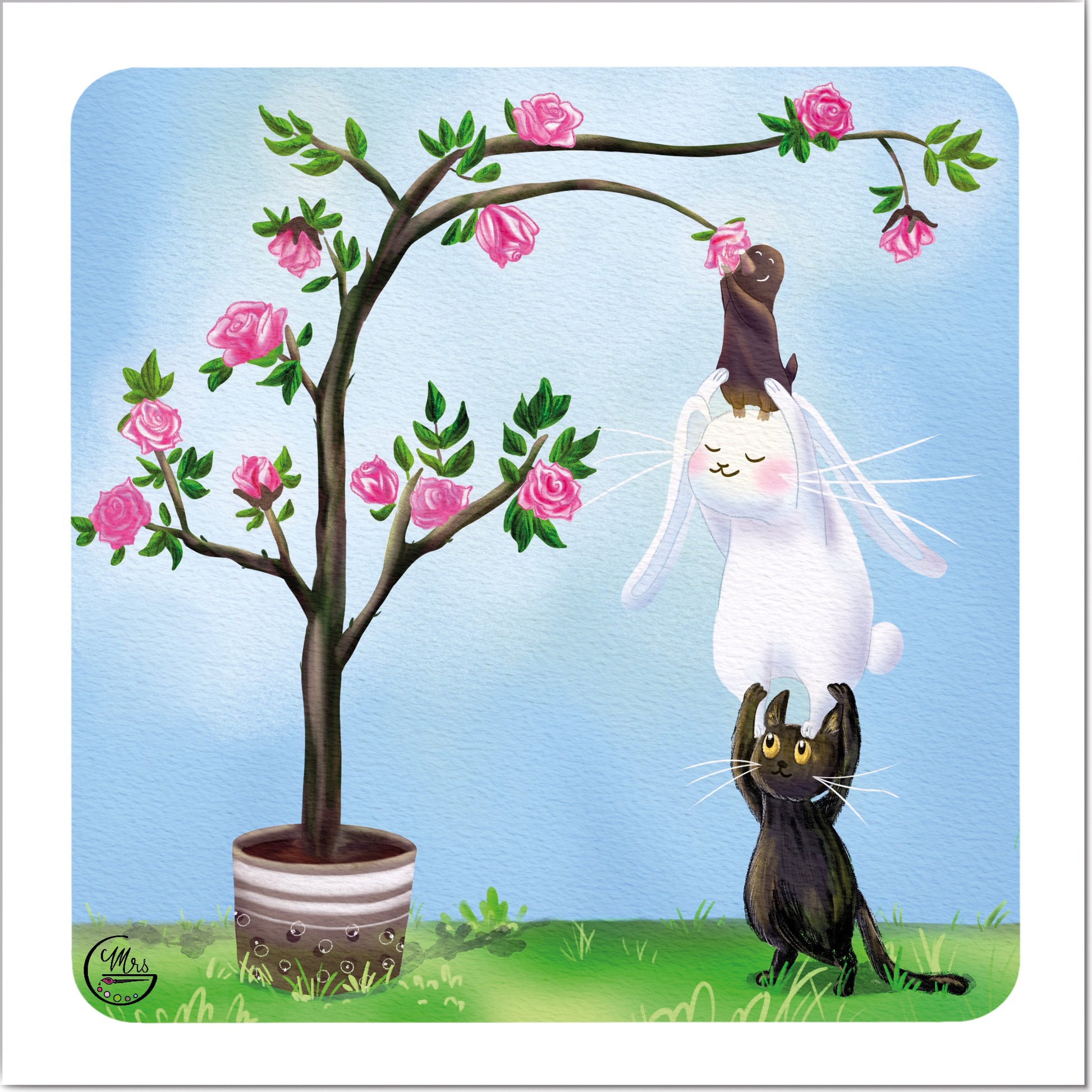 Hummmmm, qu'il sent bon ce rosier!-Mrs G Illustration