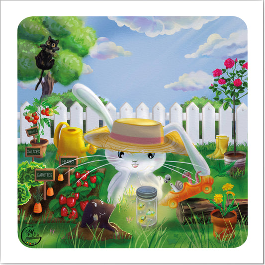 5 cartes postales sur le thème de Lapinou: Lot E-Mrs G Illustration