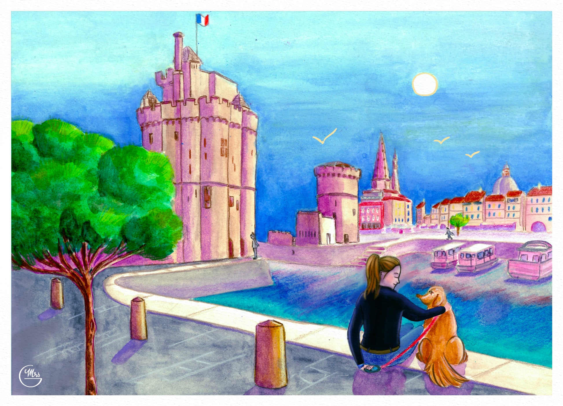 5 cartes postales sur le thème de la Charente Maritime - Lot L-Mrs G Illustration