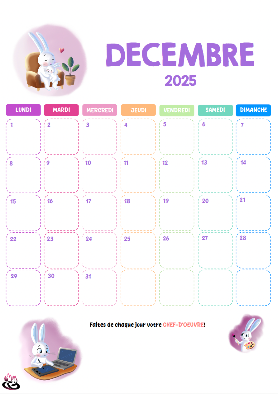 Le calendrier Lapinou 2025-2026