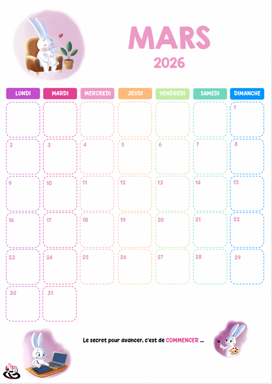 Le calendrier Lapinou 2026