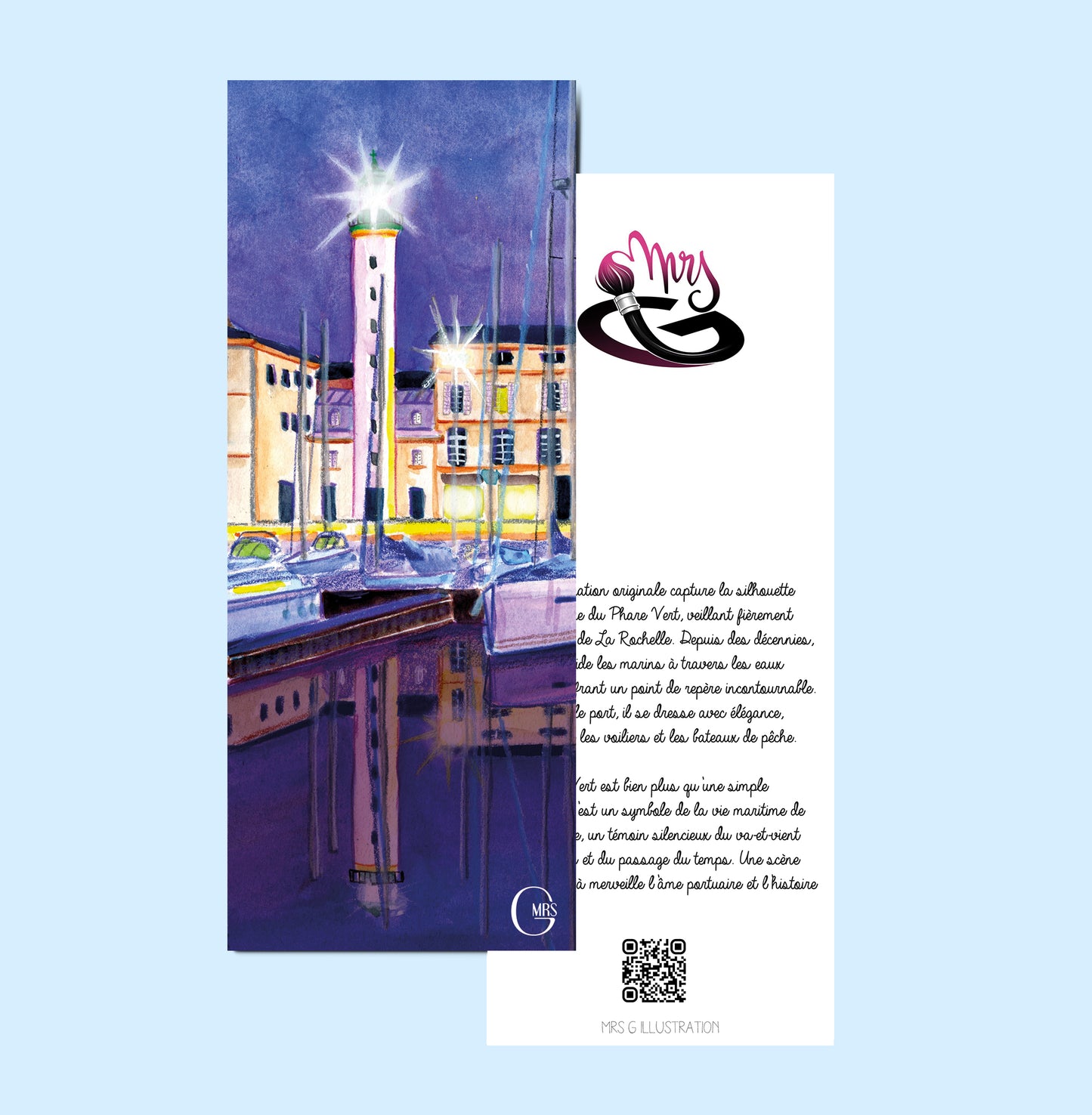 Le Phare Vert du quai Valin : gardien du port de La Rochelle-Mrs G Illustration