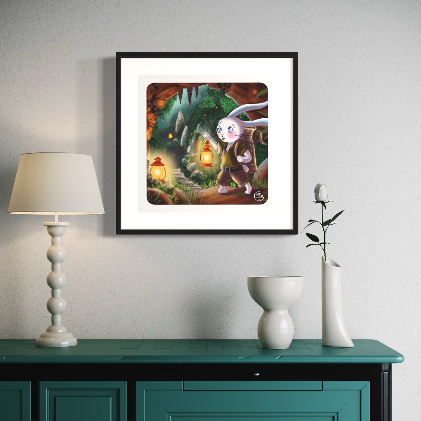 Poster. Lapinou et la grotte mystérieuse : frissons et curiosité en randonnée !