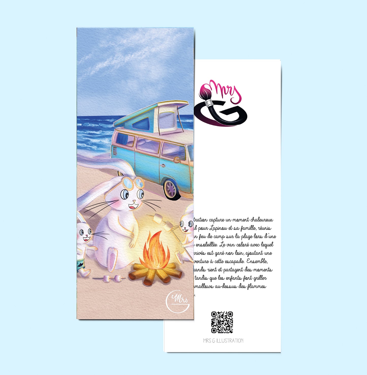 Marque page. Évasion en famille : Lapinou et ses proches partagent rires et marshmallows au bord de la mer !