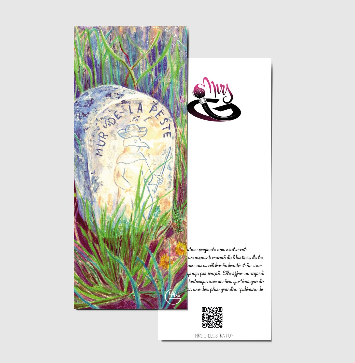 Marque page. La borne de la peste, Carrières d'Avignon