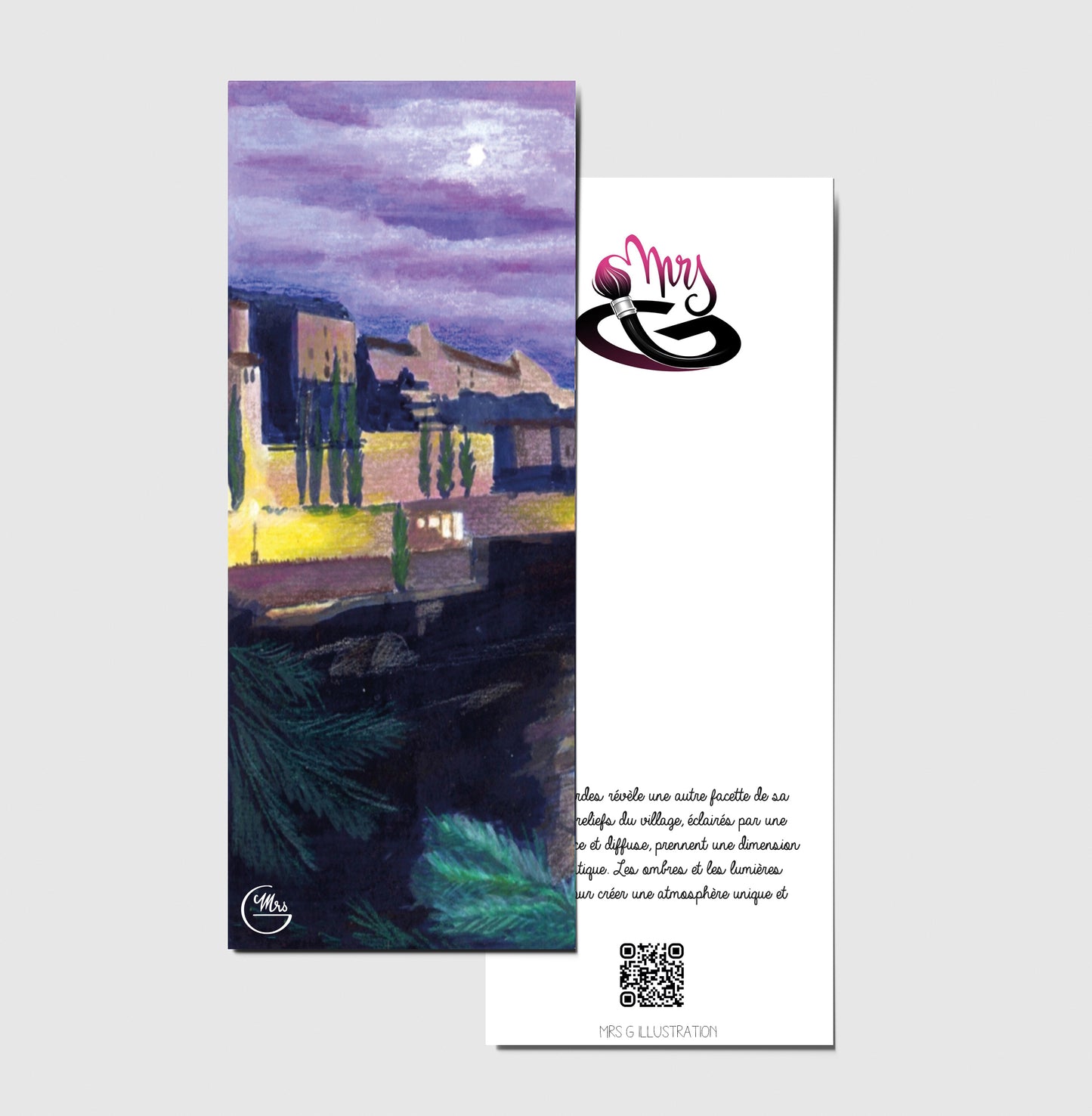 Marque page. Gordes, vue du village de nuit