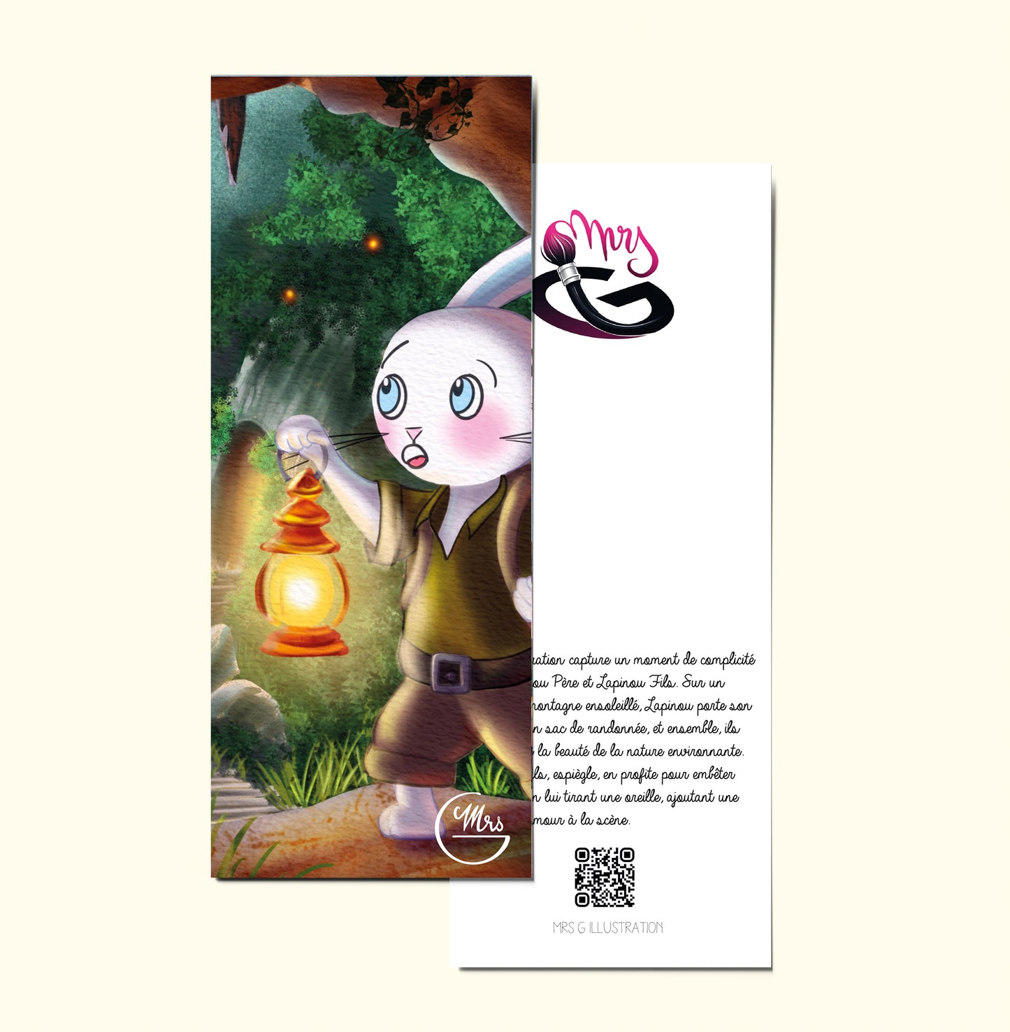 Marque page. Lapinou et la grotte mystérieuse : frissons et curiosité en randonnée !