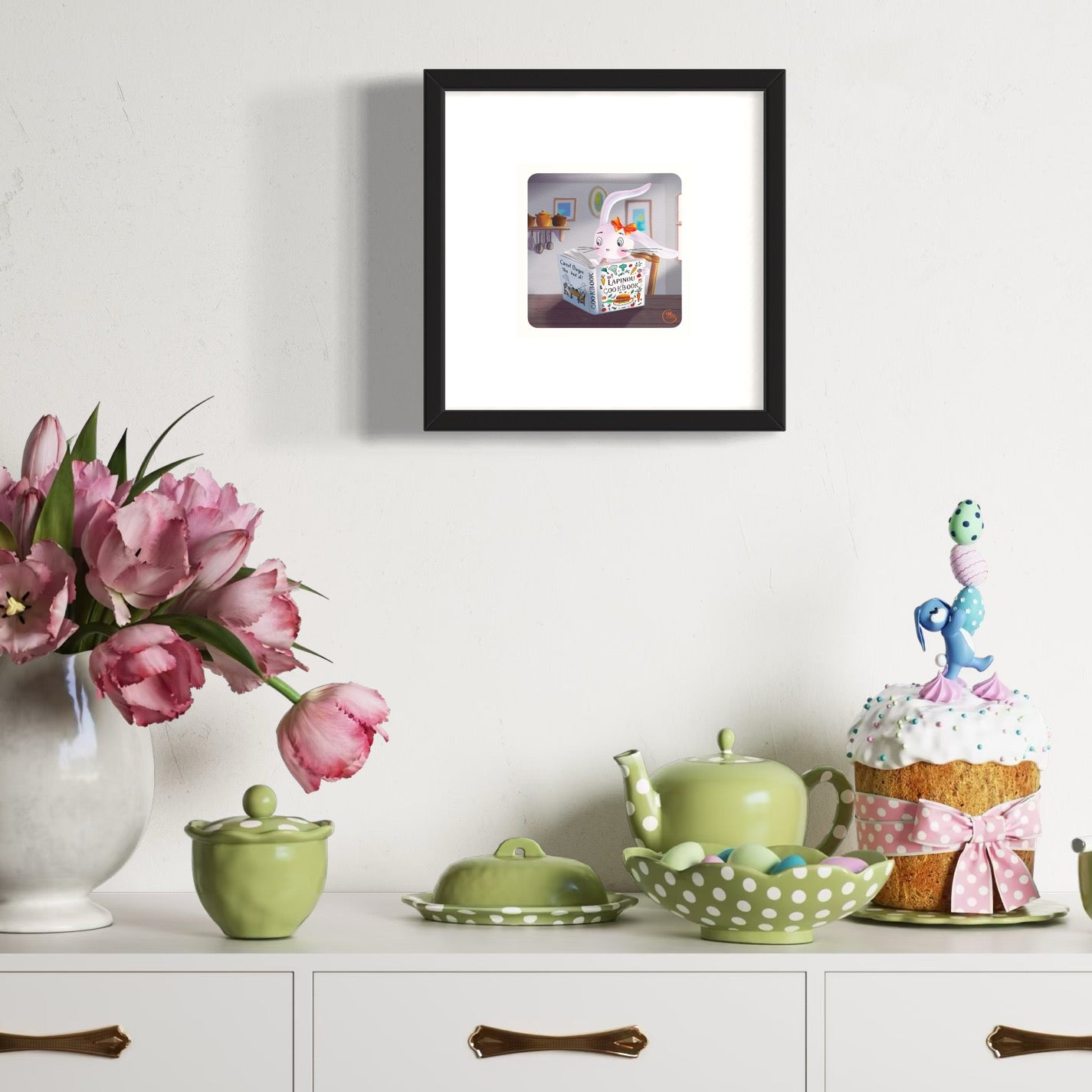Poster. Petit Chef en herbe : Lapinette prépare son délicieux Carrot Cake !