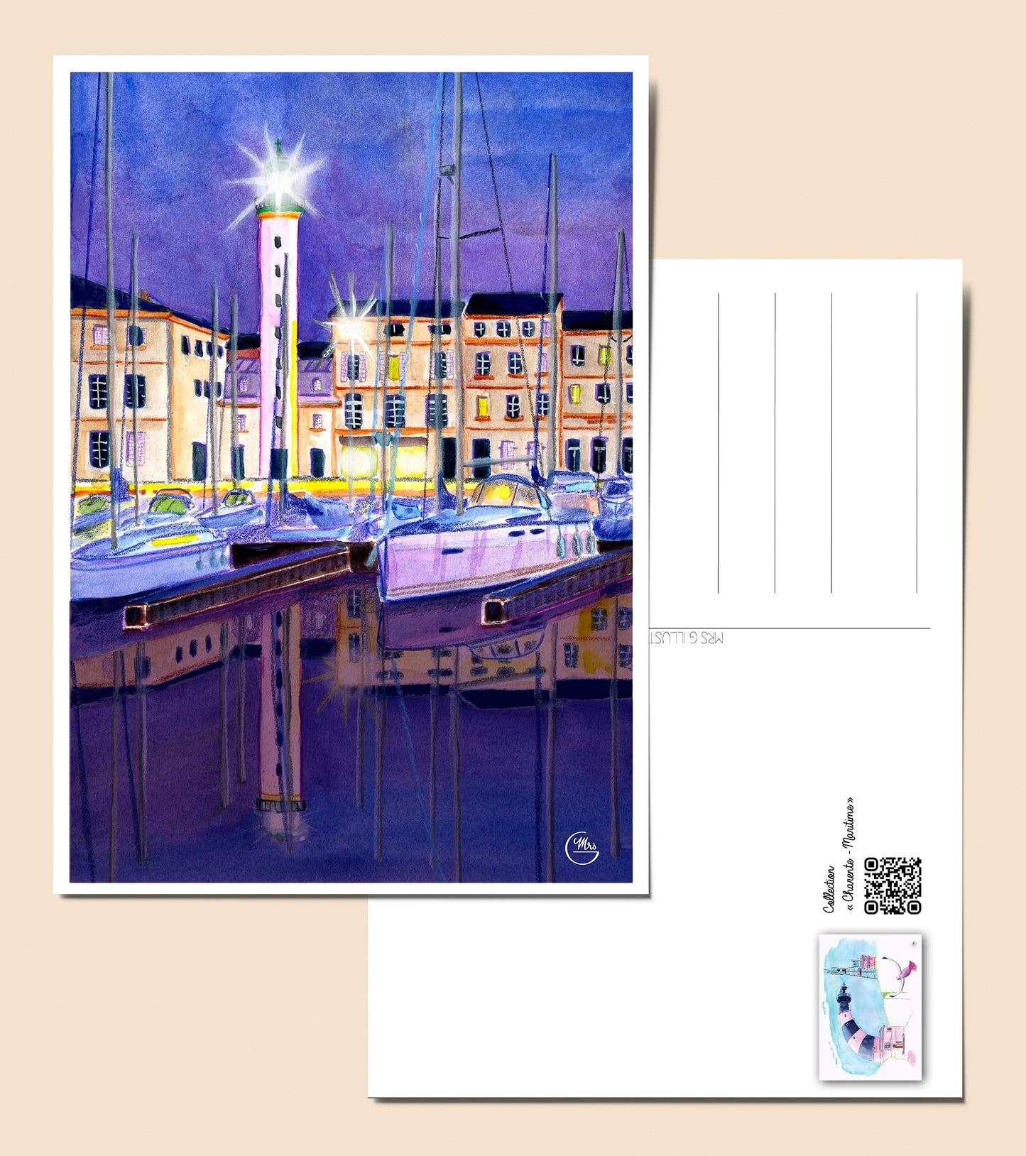 Le Phare Vert du quai Valin : gardien du port de La Rochelle-Mrs G Illustration