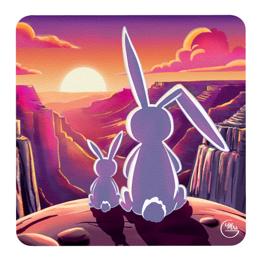 Carte postale. Sous le ciel du Grand Canyon : Lapinou et fils en admiration !