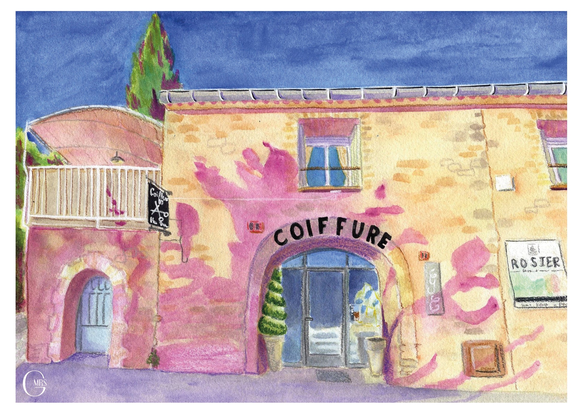 Carte postale. Le salon de coiffure de Gordes