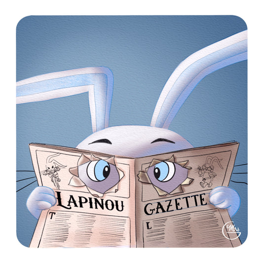 Carte postale. Lapinou en mission olympique : brillance et nettoyage au sommet de la tour Eiffel !