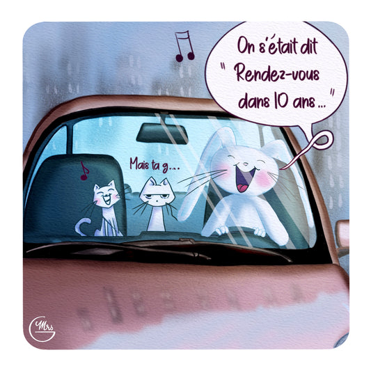 Carte postale. Road trip en folie : Lapinou en concert… pour le meilleur et pour le rire !