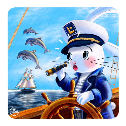 Carte postale. Lapinou marin : dauphins et découvertes en pleine mer !