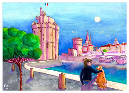 Pause tendresse au Port de La Rochelle-Mrs G Illustration