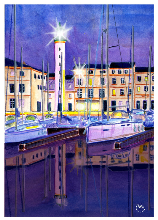 Le Phare Vert du quai Valin : gardien du port de La Rochelle-Mrs G Illustration