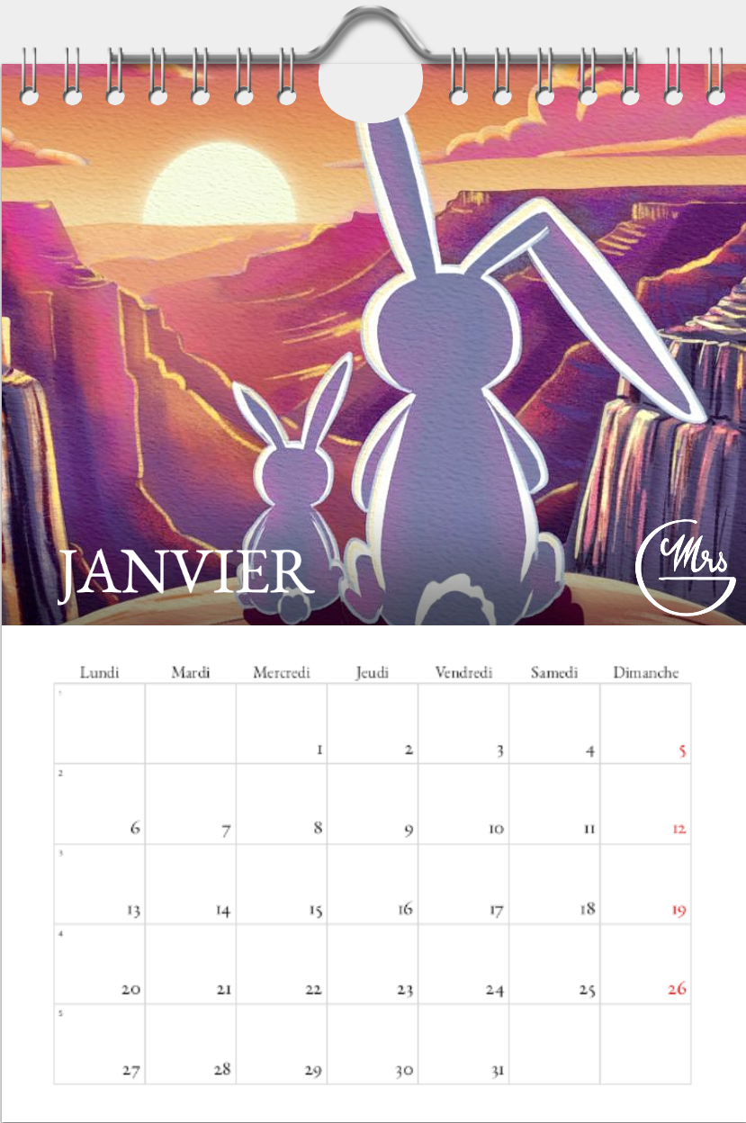 Le Calendrier 2025 des 12 meilleures illustrations de Lapinou pour une année pleine de sourires !