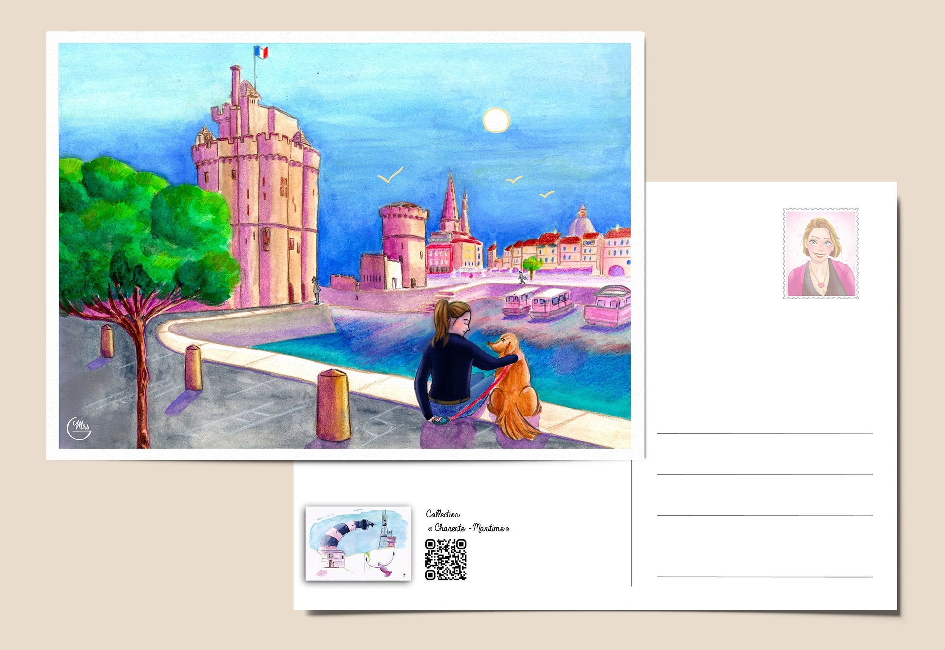 Pause tendresse au Port de La Rochelle-Mrs G Illustration