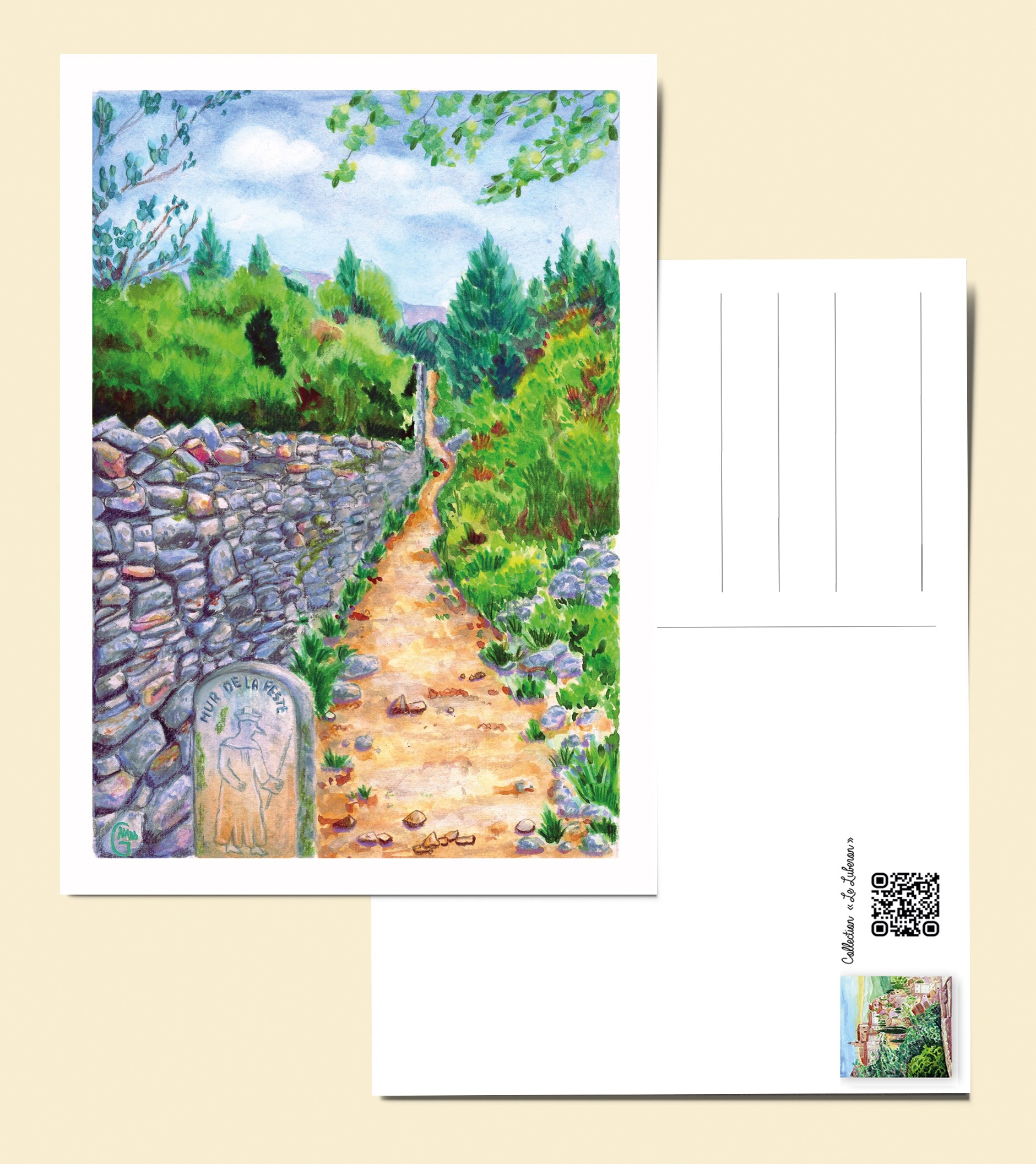Carte postale. Le mur de la peste, Cabrières d'Avignon. Gordes