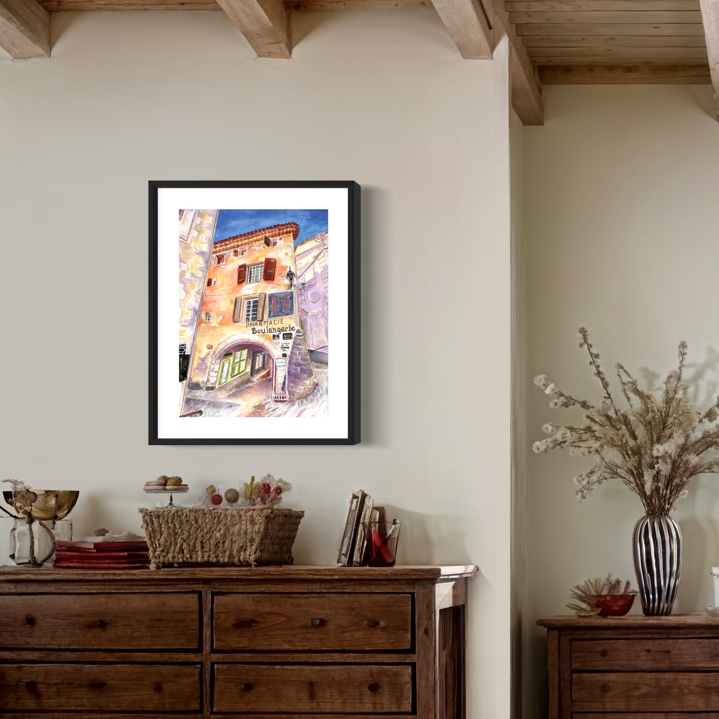 Poster. Une vitrine emblématique de Gordes: la pharmacie