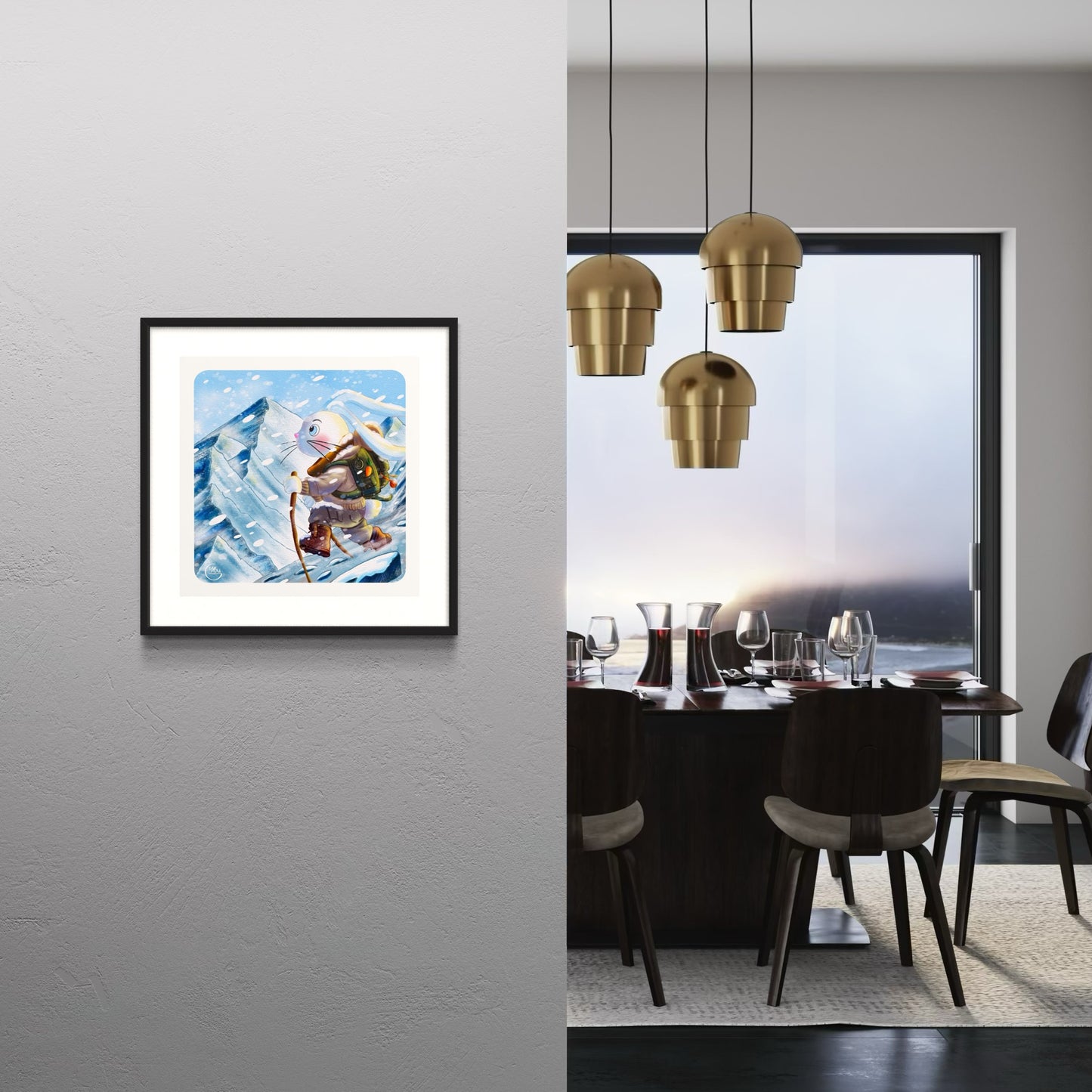 Poster. Objectif sommet : Lapinou en route pour conquérir l’Everest !