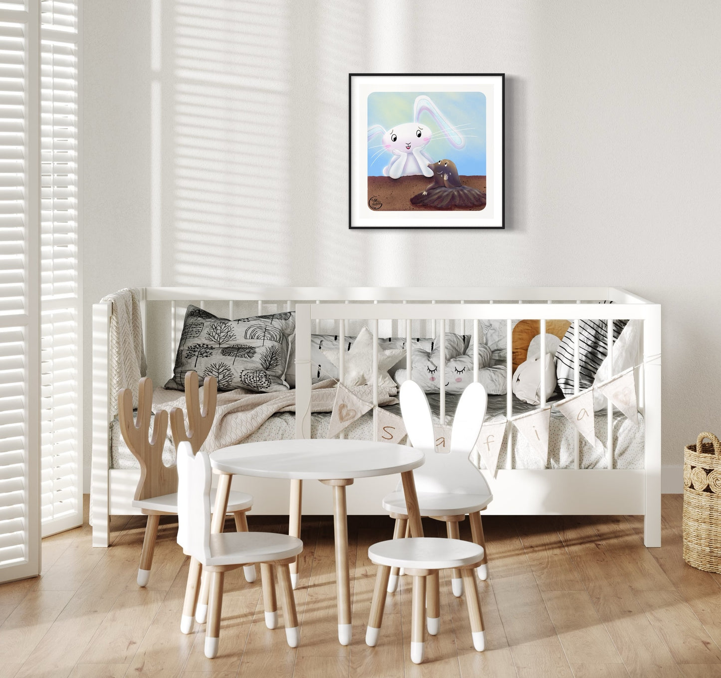 Poster. Petit moment complice entre Taupe et Lapinou