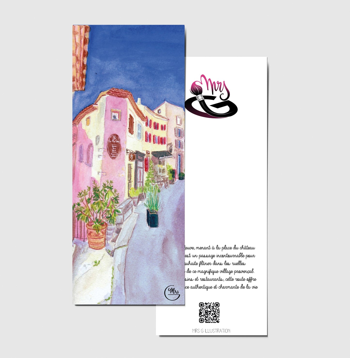 Marque page. Route neuve arrivant sur la place du château de Gordes