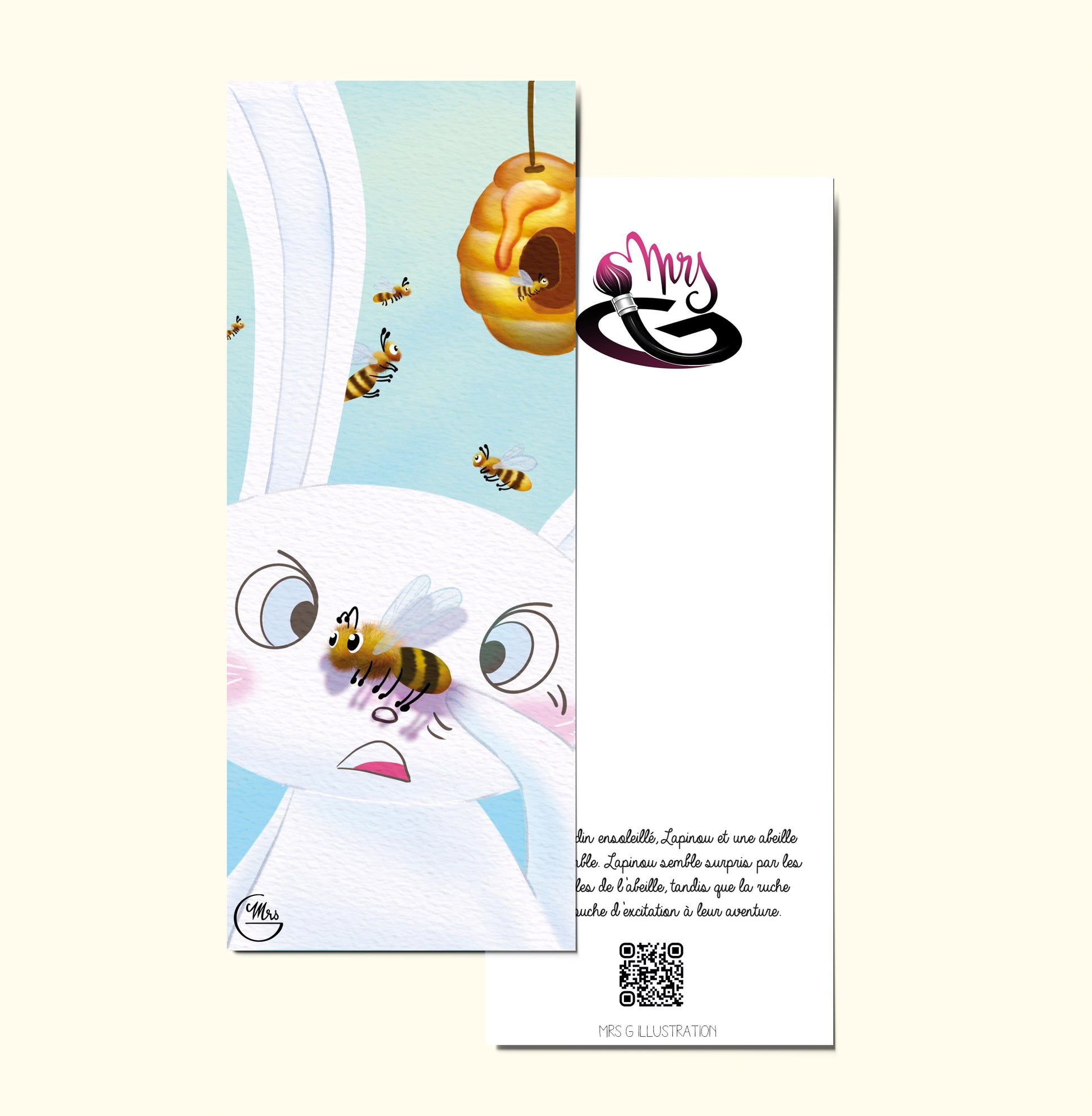 5 marque-pages sur le thème de Lapinou: Lot G