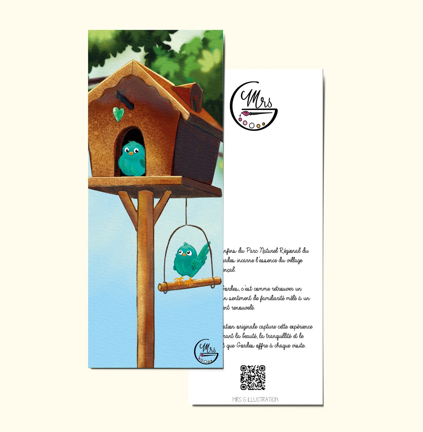 Marque page. Oups, nos petits oiseaux dormiront-ils au chaud ce soir?