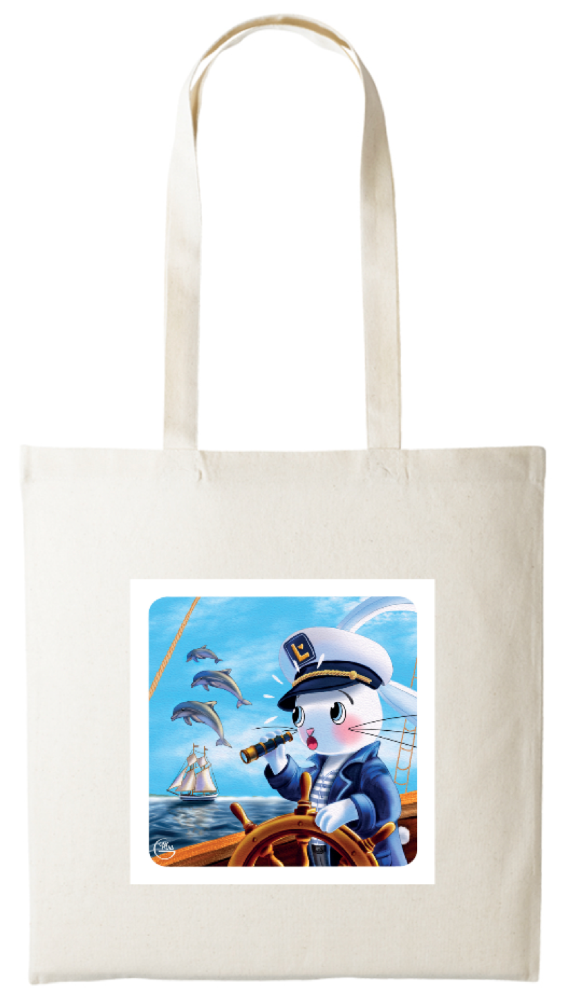 Tote-bag Lapinou imprimé sur 2 faces.