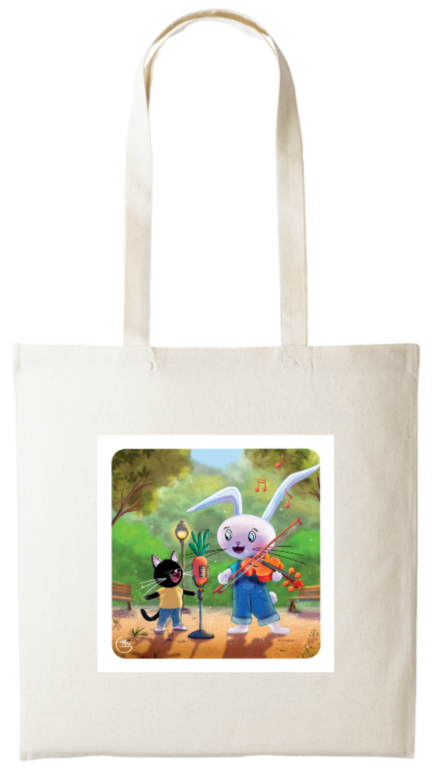 Tote-bag Lapinou imprimé sur 2 faces.