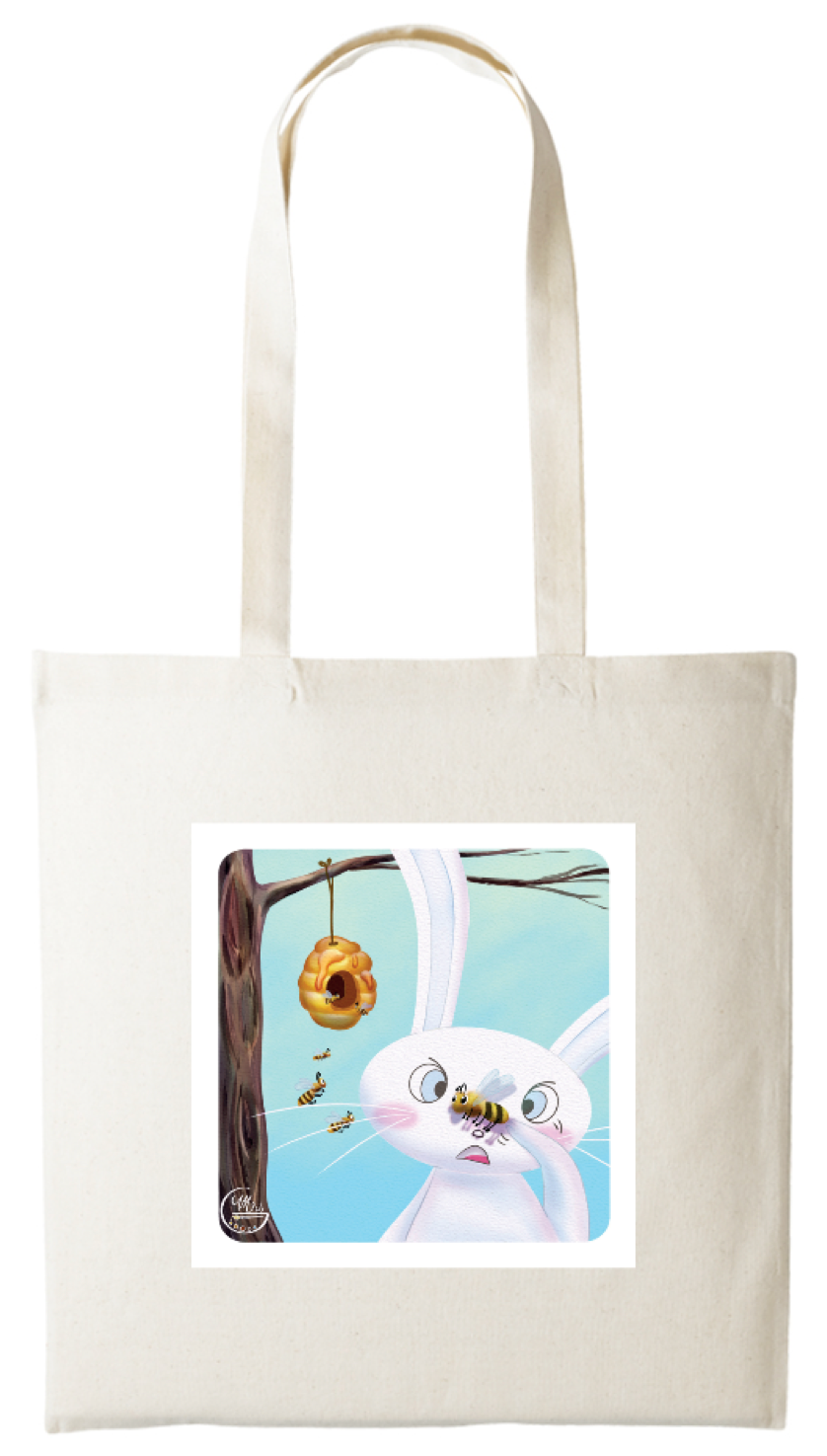 Tote-bag Lapinou imprimé sur 2 faces.