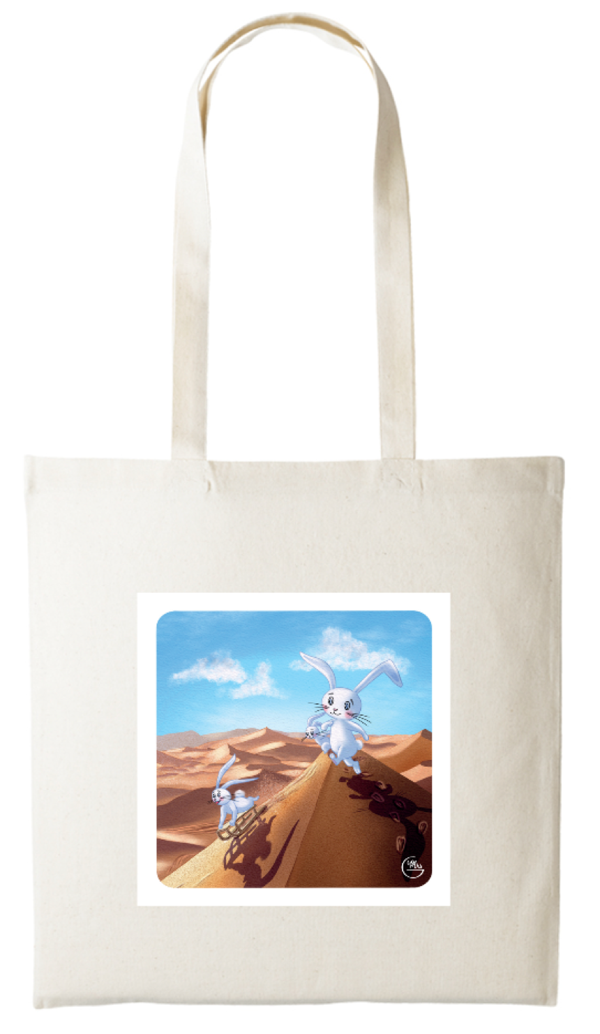 Tote-bag Lapinou imprimé sur 2 faces.