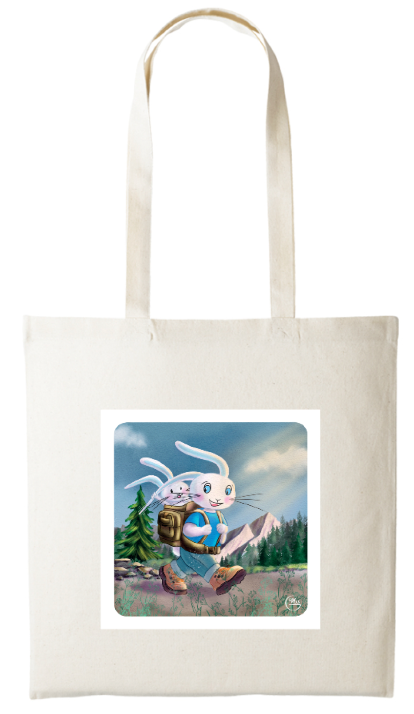 Tote-bag Lapinou imprimé sur 2 faces.