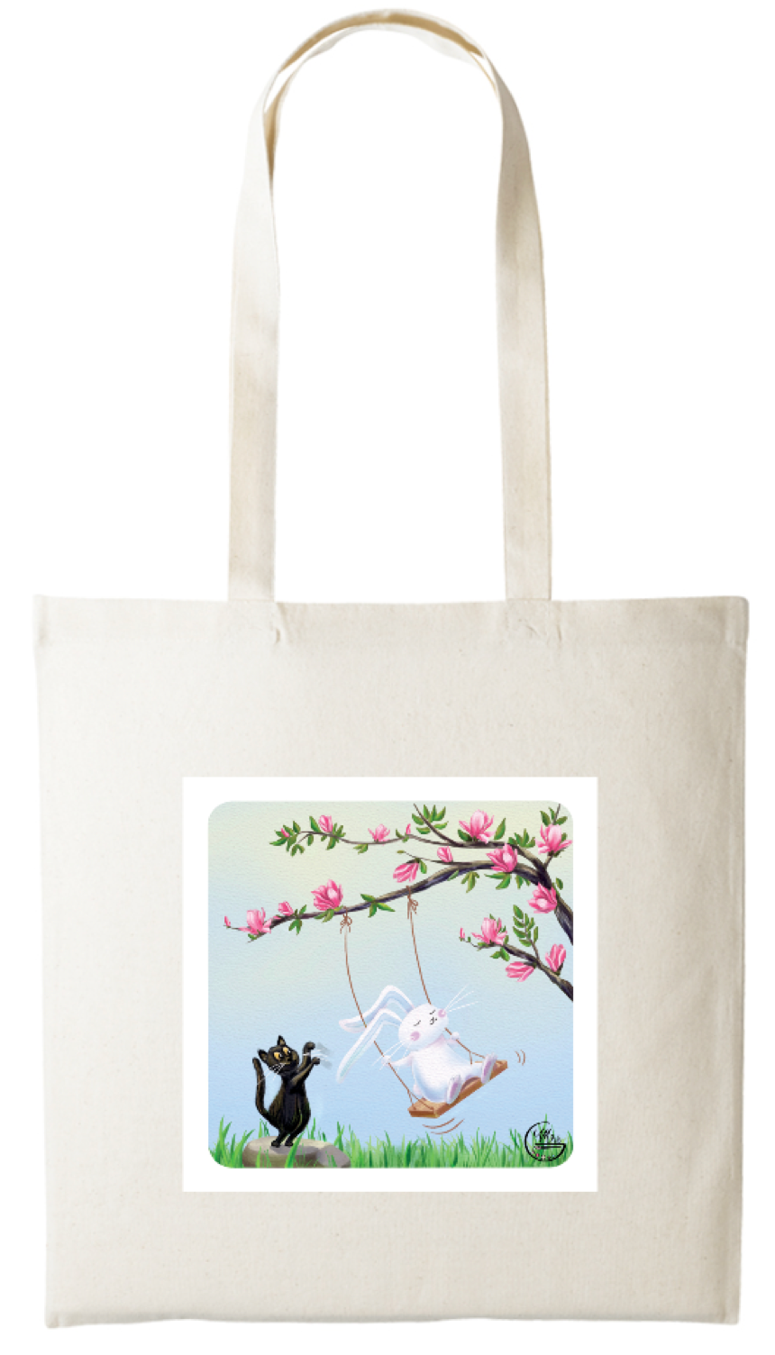 Tote-bag Lapinou imprimé sur 2 faces.