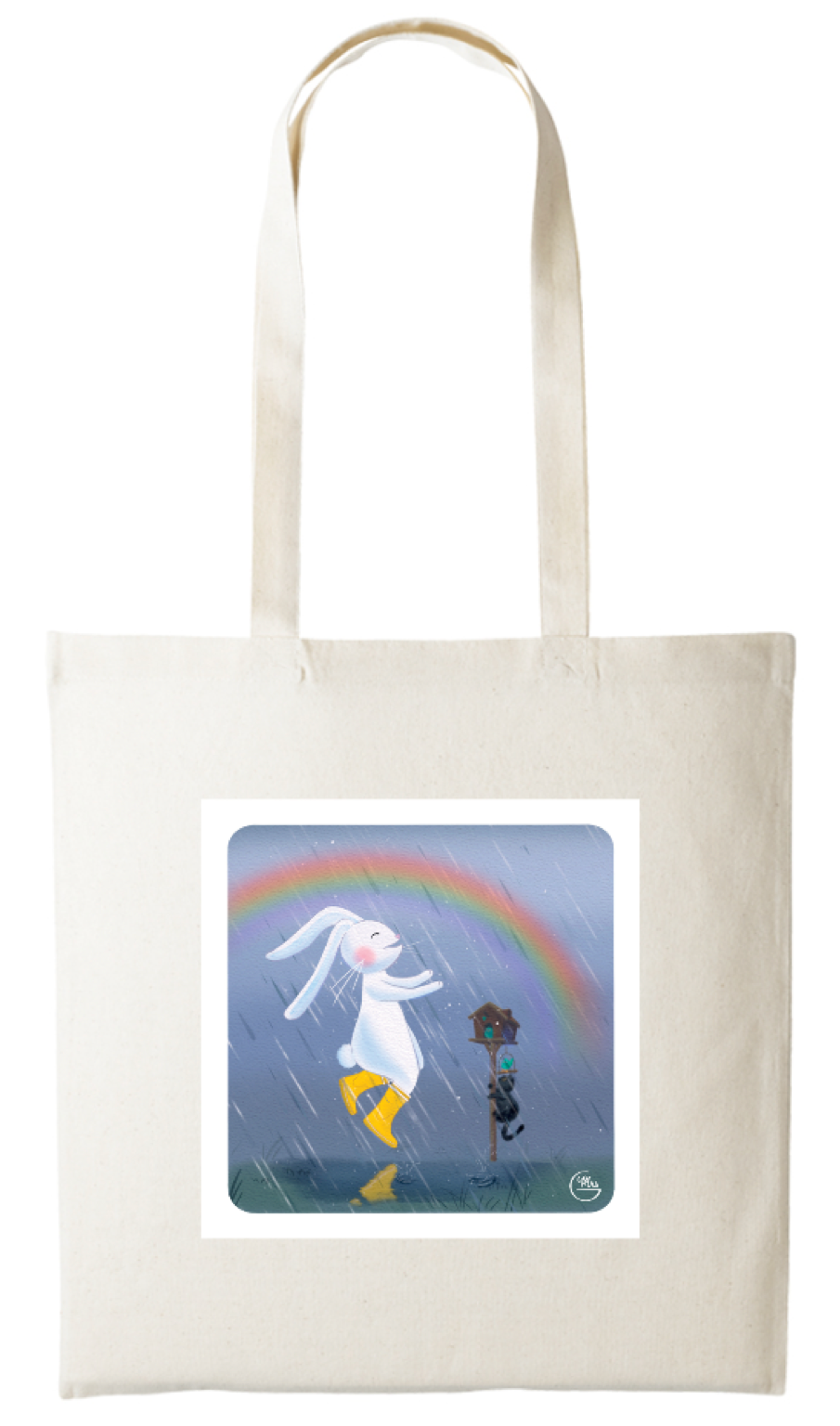 Tote-bag Lapinou imprimé sur 2 faces.