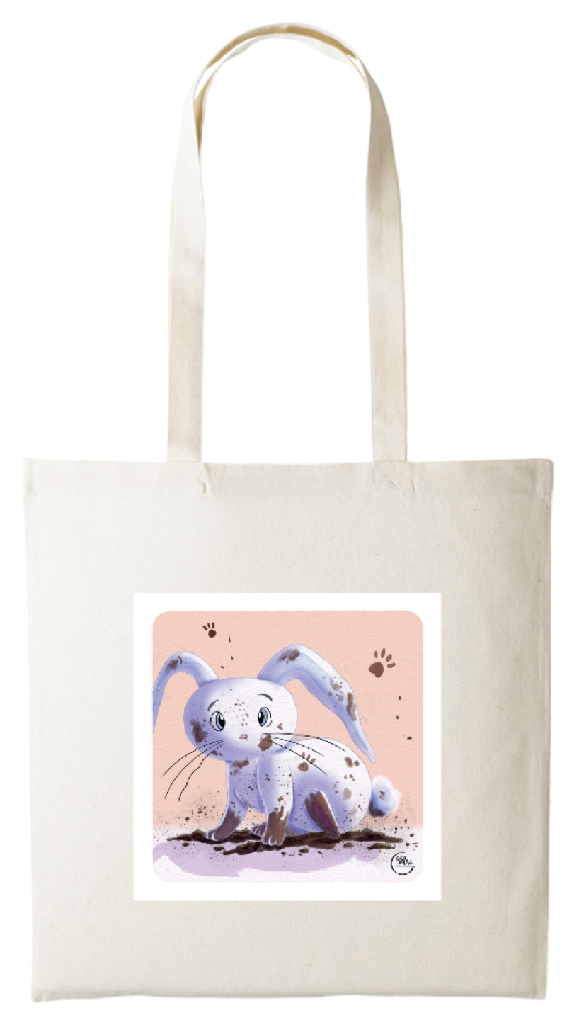Tote-bag Lapinou imprimé sur 2 faces.