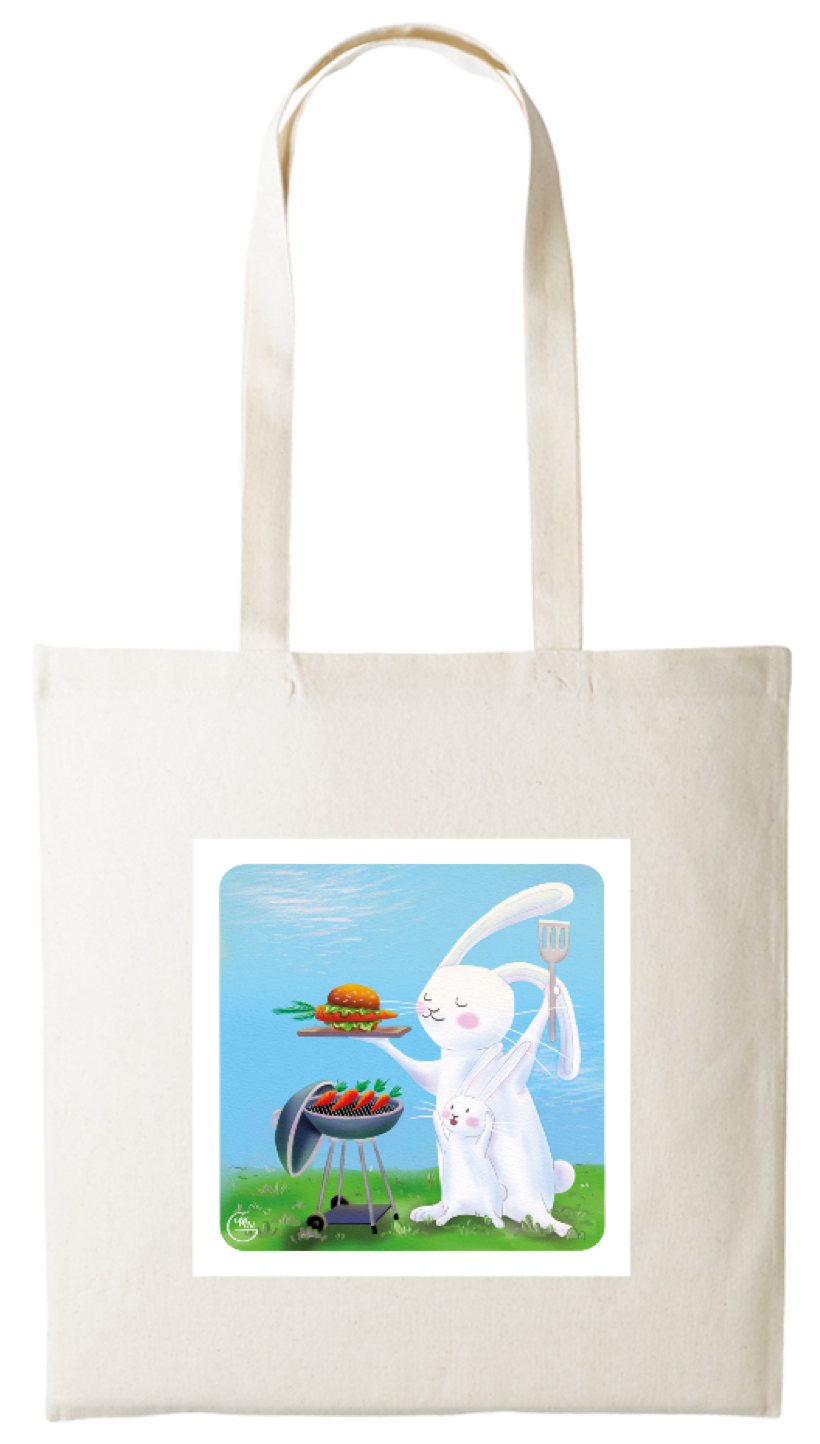 Tote-bag Lapinou imprimé sur 2 faces.