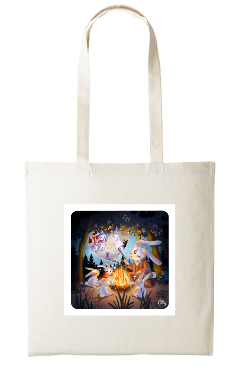 Tote-bag Lapinou imprimé sur 2 faces.