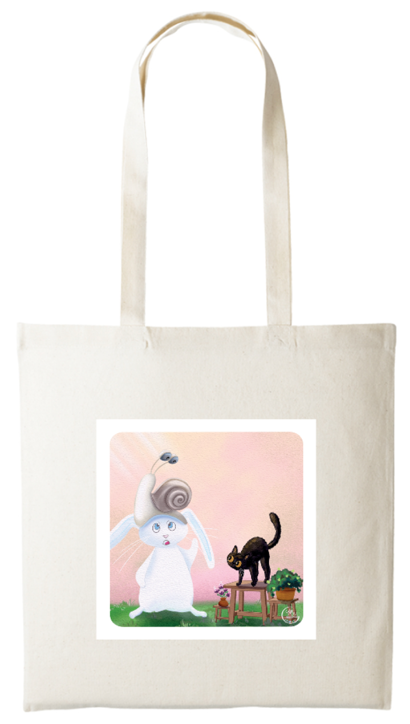 Tote-bag Lapinou imprimé sur 2 faces.
