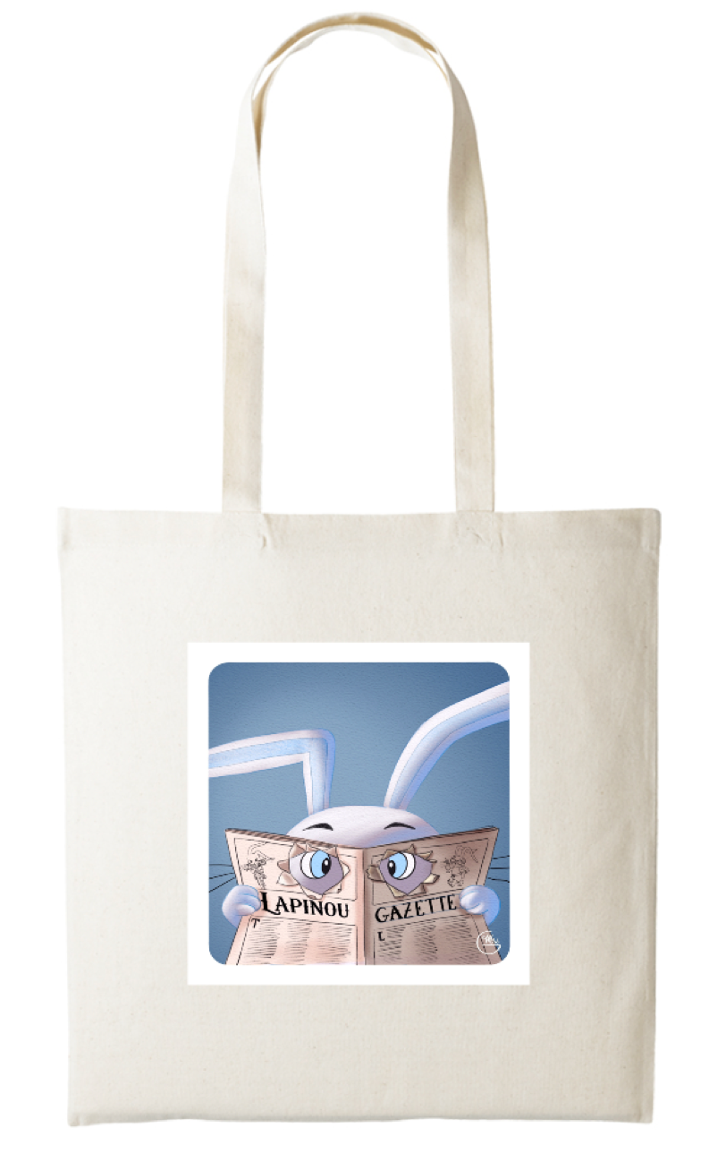 Tote-bag Lapinou imprimé sur 2 faces.
