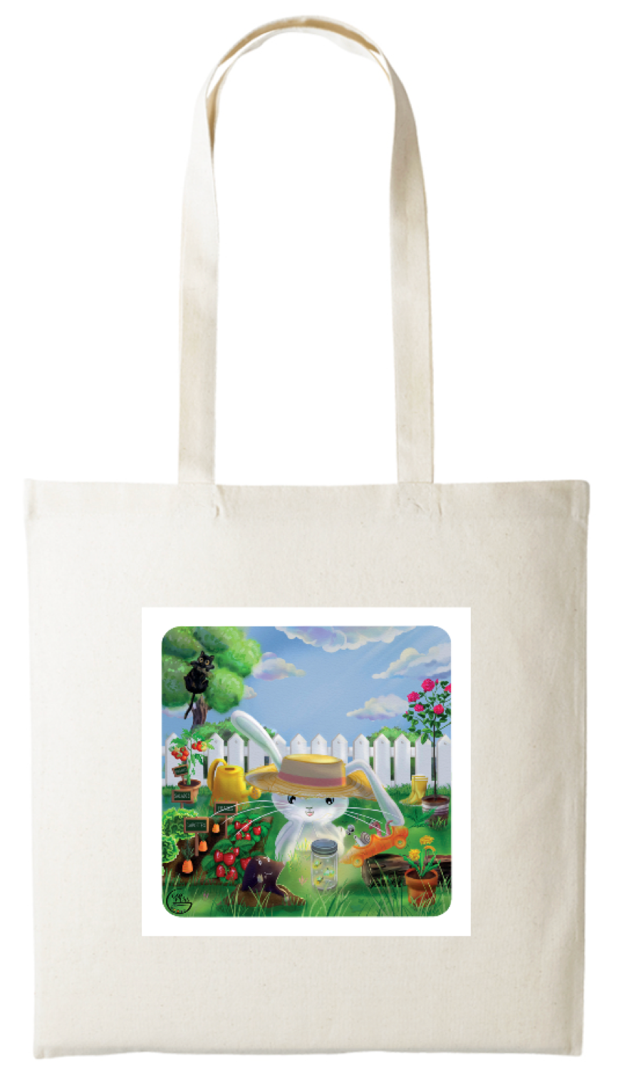 Tote-bag Lapinou imprimé sur 2 faces.