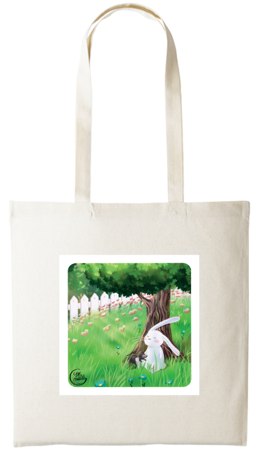 Tote-bag Lapinou imprimé sur 2 faces.