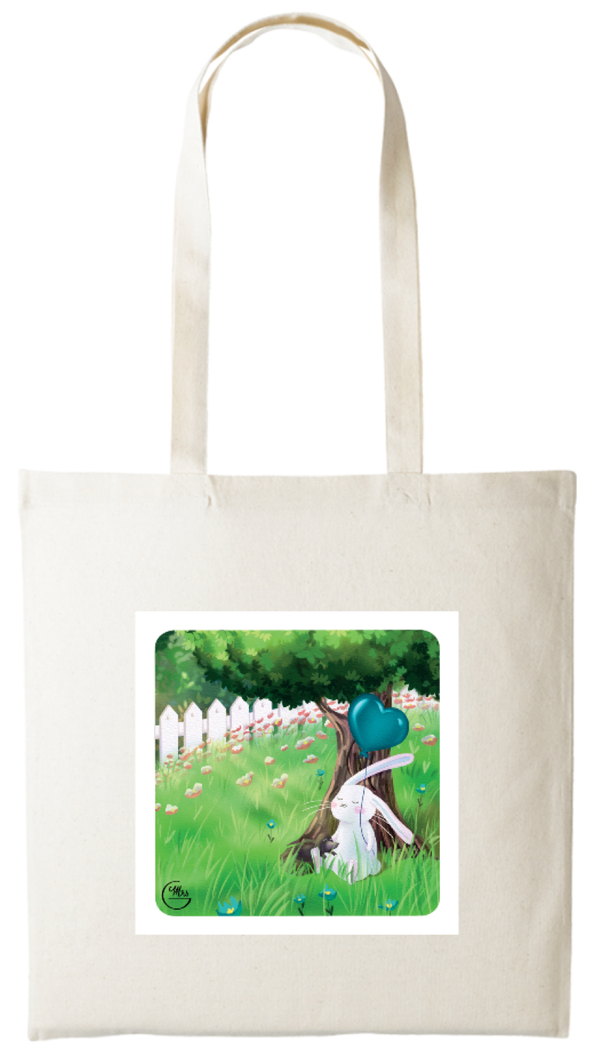 Tote-bag Lapinou imprimé sur 2 faces.