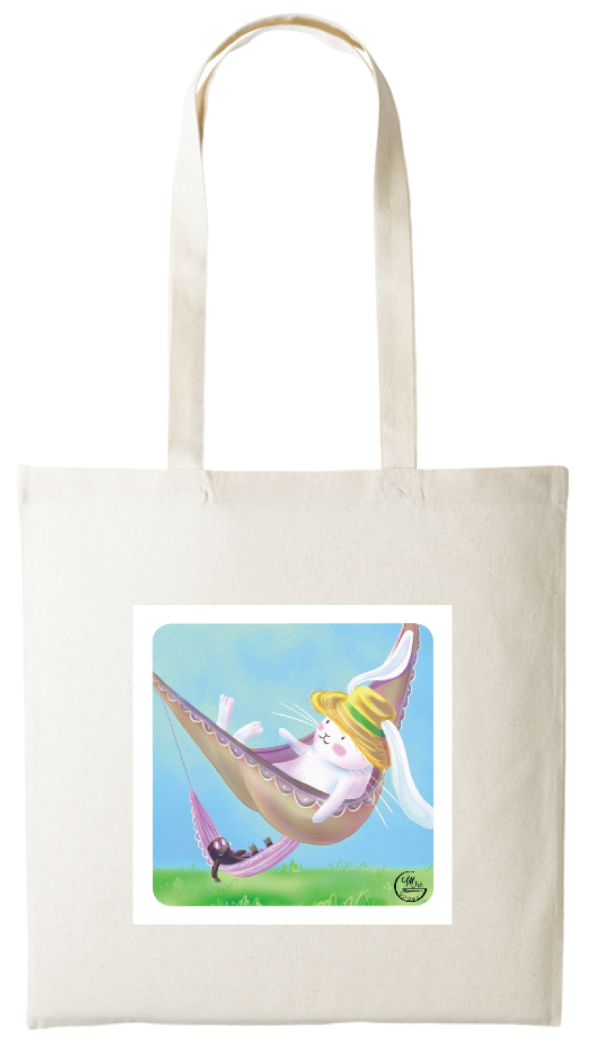 Tote-bag Lapinou imprimé sur 2 faces.
