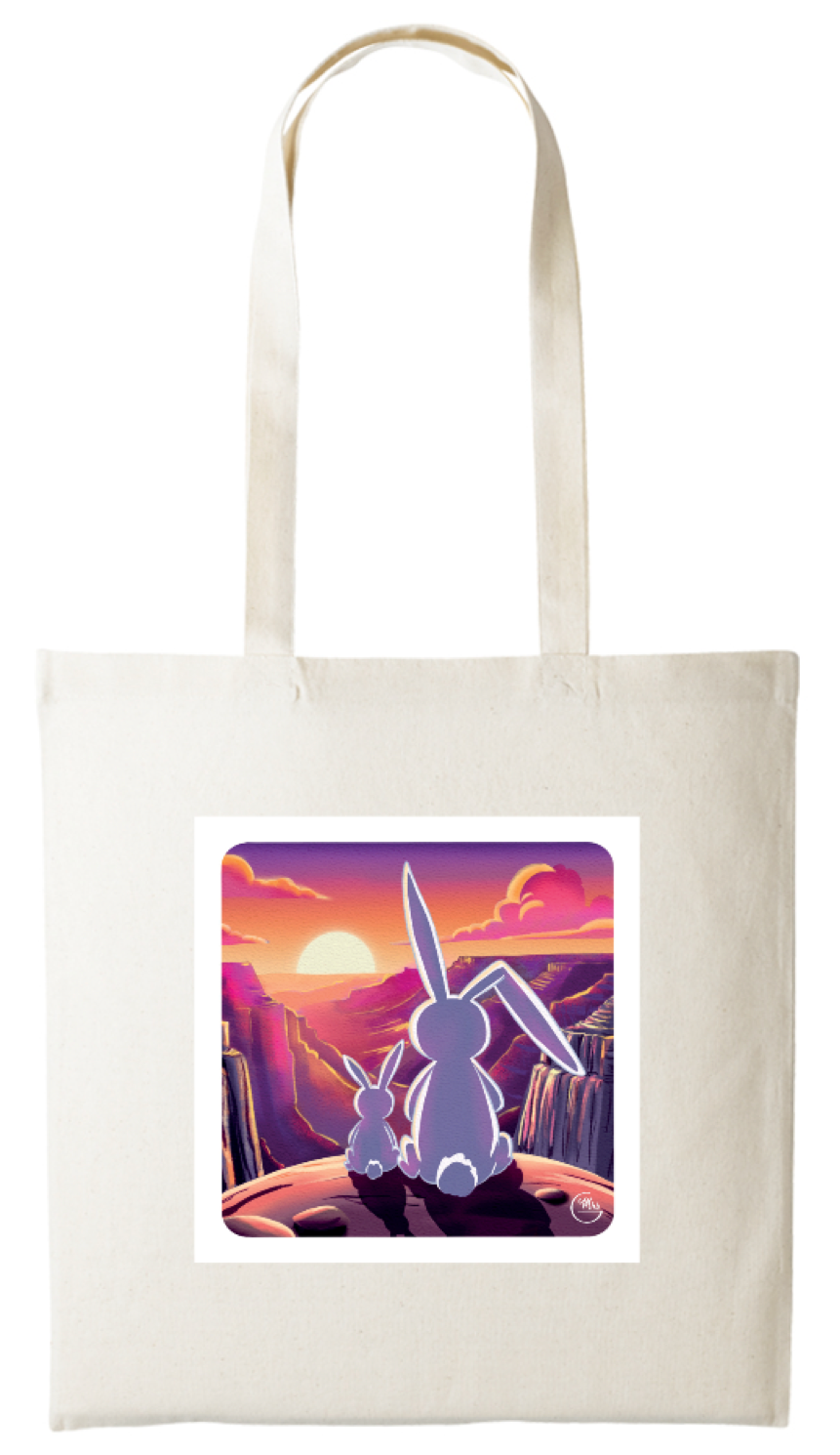 Tote-bag Lapinou imprimé sur 2 faces.