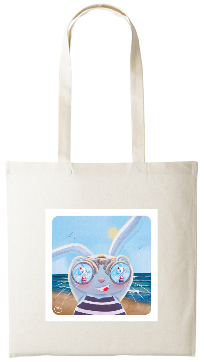 Tote-bag Lapinou imprimé sur 2 faces.