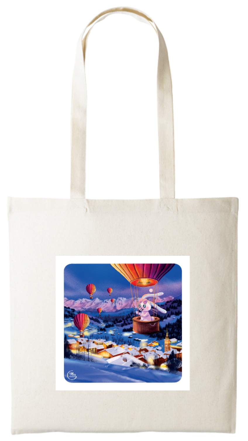 Tote-bag Lapinou imprimé sur 2 faces.
