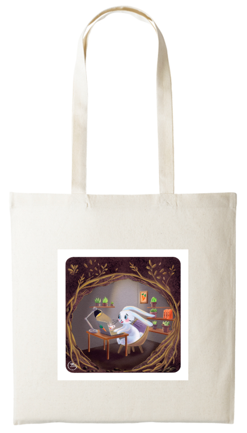 Tote-bag Lapinou imprimé sur 2 faces.