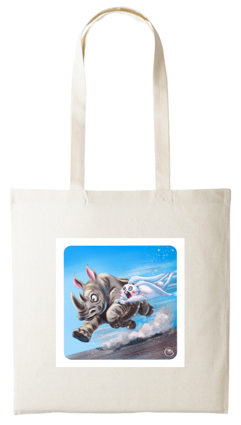 Tote-bag Lapinou imprimé sur 2 faces.
